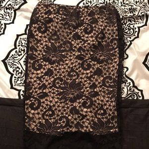 Black And Beige Pencil Skirt